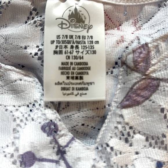 Official Disney Girls White Floral Lace Swimsuit Coverup With high end d… - Picture 9 of 10